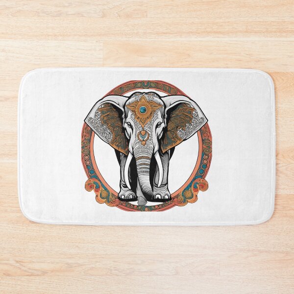 Item preview, Nordic Elephant Guardian of Giants Traditional Stylized Graphic Art designed and sold by dcohea.