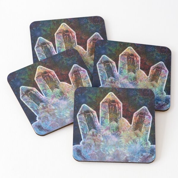 Item preview, Quartz Crystal Cluster rainbow spectrum tie dye rainbow designed and sold by AuroraXGreen.
