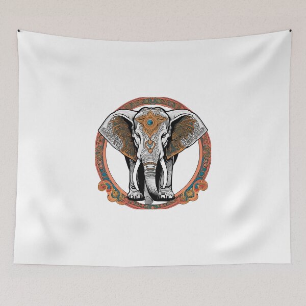 Item preview, Nordic Elephant Guardian of Giants Traditional Stylized Graphic Art designed and sold by dcohea.