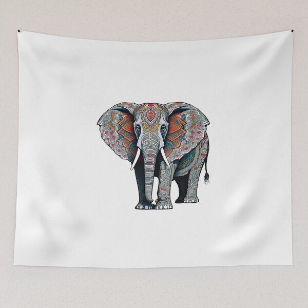Item preview, Nordic Elephant Guardian of Giants Traditional Stylized Graphic Art designed and sold by dcohea.