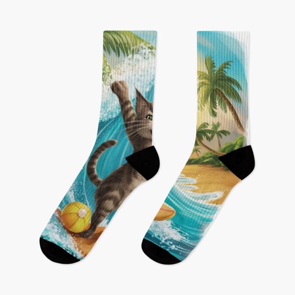 Item preview, a surfing cat 5 designed and sold by Alexaksil.