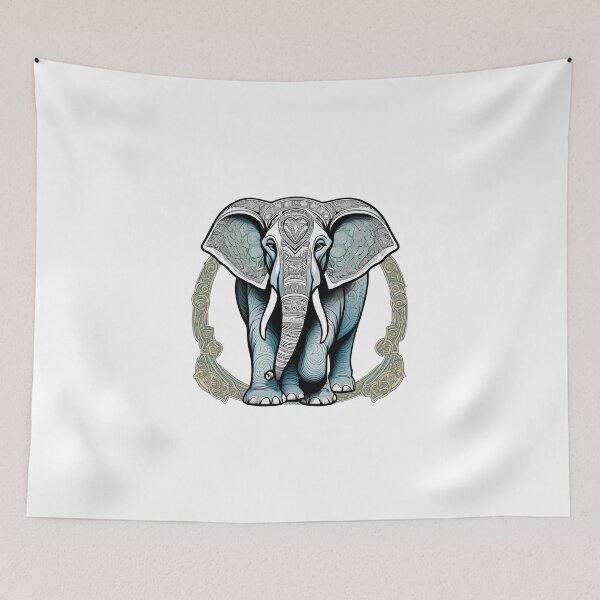 Item preview, Nordic Elephant Guardian of Giants Traditional Stylized Graphic Art designed and sold by dcohea.