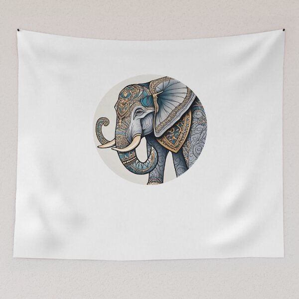 Item preview, Nordic Elephant Guardian of Giants Traditional Stylized Graphic Art designed and sold by dcohea.