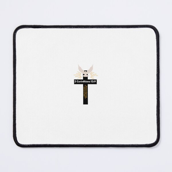 Item preview, cross with a dove 2 corinthians 12:9 bible verse designed and sold by onlycollinsart.