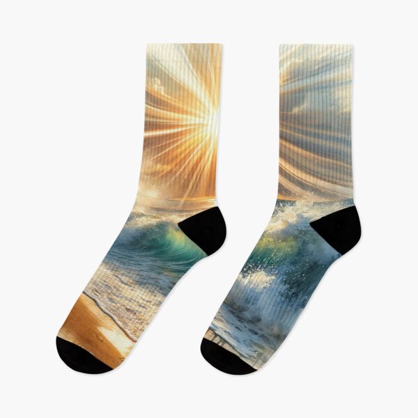 Item preview, Majestic waves illuminated by the golden sun designed and sold by cj-digital.