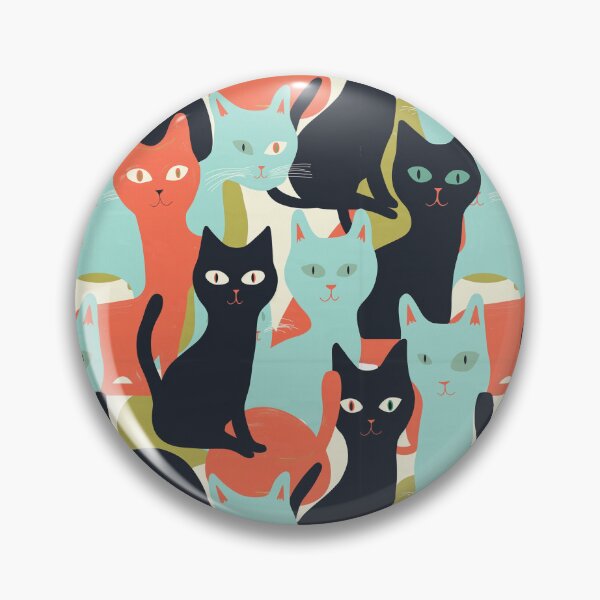 Item preview, Cats Retro Abstract Pattern designed and sold by sheprint.
