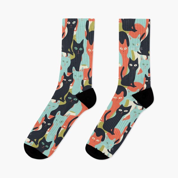 Item preview, Cats Retro Abstract Pattern designed and sold by sheprint.