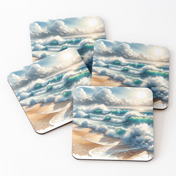 Item preview, Breaking waves on the sunless beach designed and sold by cj-digital.