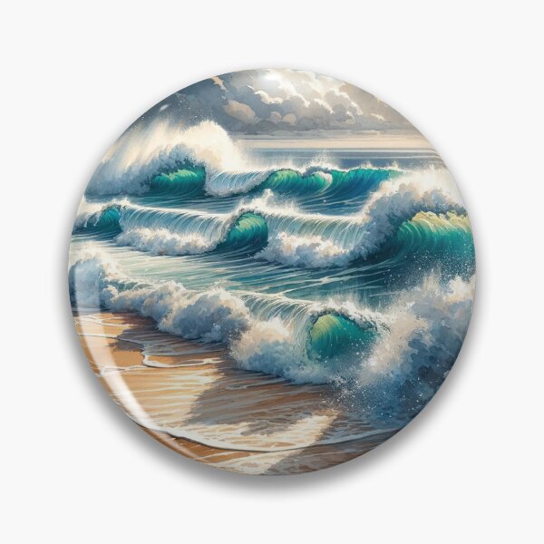 Item preview, Breaking waves on the sunless beach designed and sold by cj-digital.