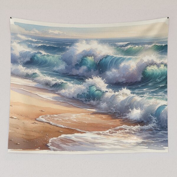 Item preview, Breaking waves on the sunless beach designed and sold by cj-digital.