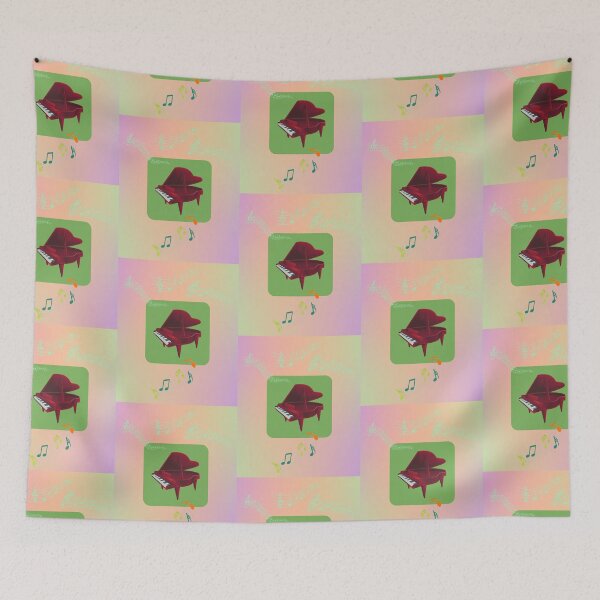 Item preview, Red Velvet Piano On Pink, Green & Purple designed and sold by BrightrDayMusicArt.