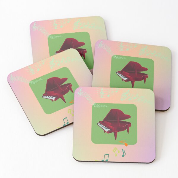 Item preview, Red Velvet Piano On Pink, Green & Purple designed and sold by BrightrDayMusicArt.