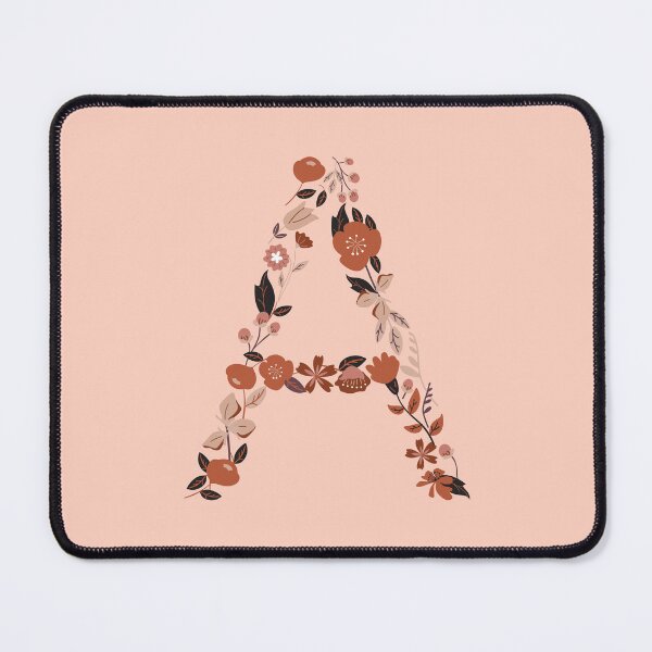 Item preview,  Letter A with Floral Design Initial A Monogram Art - Earth Tones designed and sold by thelustrous.
