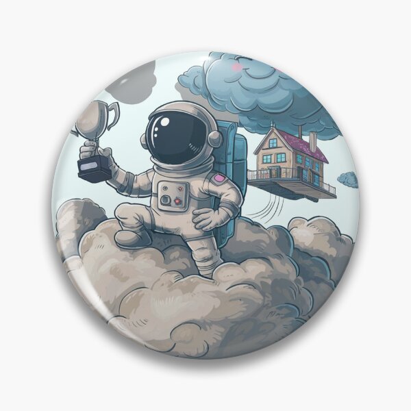 Item preview, Cosmonaut With Trophy On Cloud designed and sold by MonkiFlipp.