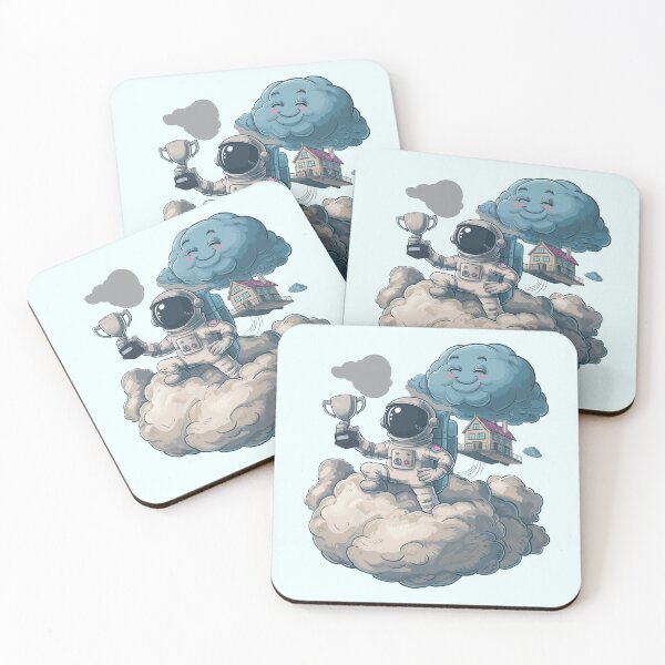 Item preview, Cosmonaut With Trophy On Cloud designed and sold by MonkiFlipp.