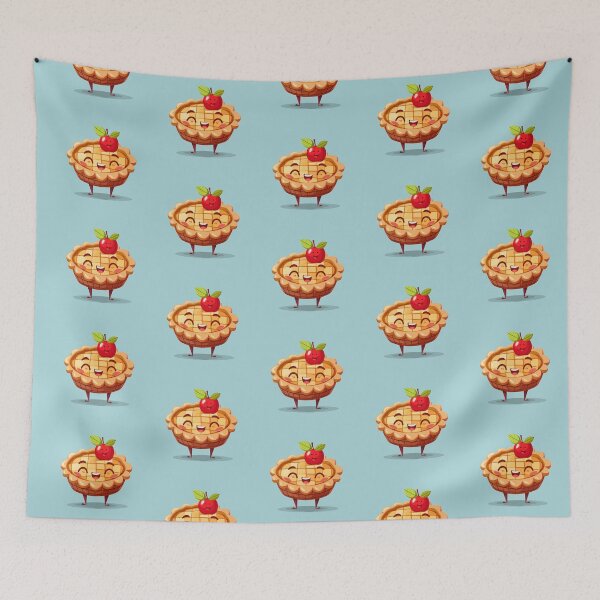Item preview, Cute Apple Pie on Blue Background designed and sold by SpoonToonCnt.