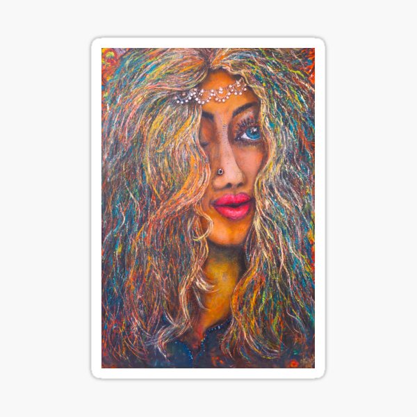 &amp;quot;Shy - Oil painting from Collection Nostalgia&amp;quot; Sticker by TiramisuArt ...