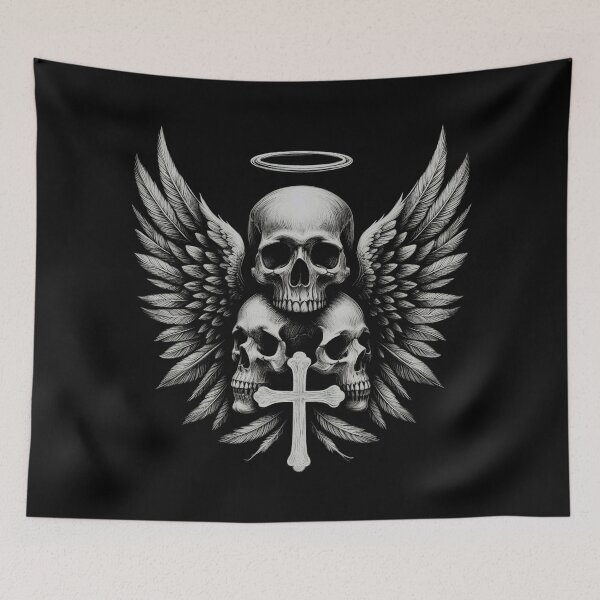 Item preview, Angel, Wings, Skull, Cross, Symbolism, Spirituality, Life, Death designed and sold by CrisMor-Art.