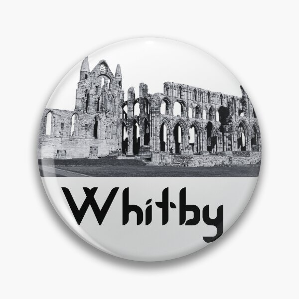 Item preview, Black and white image of Whitby Abbey ruins designed and sold by UpNorthTravel.