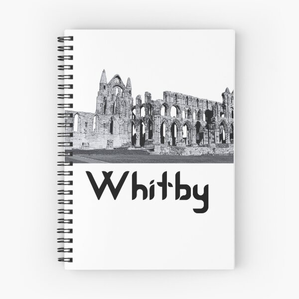 Item preview, Black and white image of Whitby Abbey ruins designed and sold by UpNorthTravel.