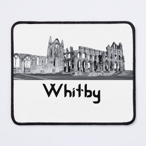 Item preview, Black and white image of Whitby Abbey ruins designed and sold by UpNorthTravel.