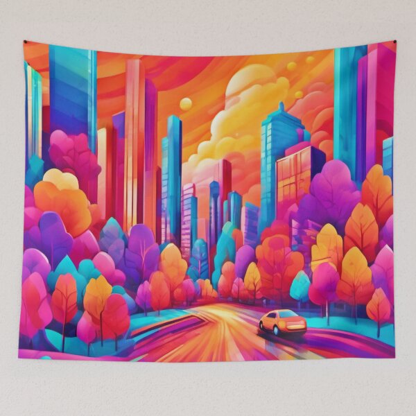 Item preview, Colorful Cityscape Fantasy designed and sold by Health And Fitness Posts e-Store.