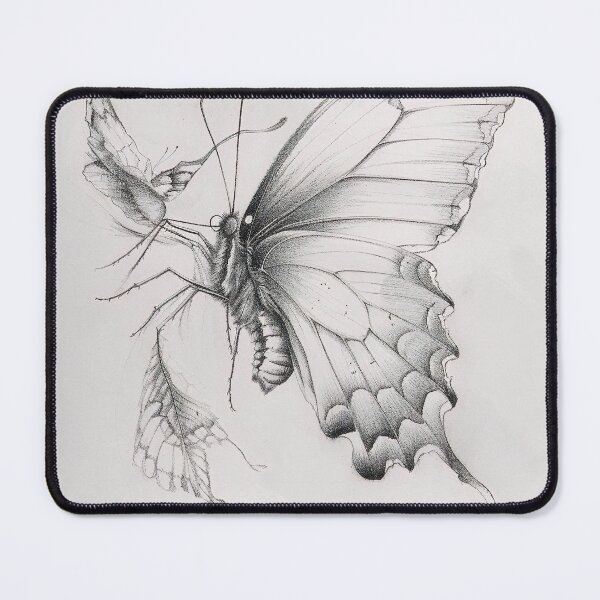 Item preview, Black and white monarch butterfly pencil drawing designed and sold by Pencil-Art.
