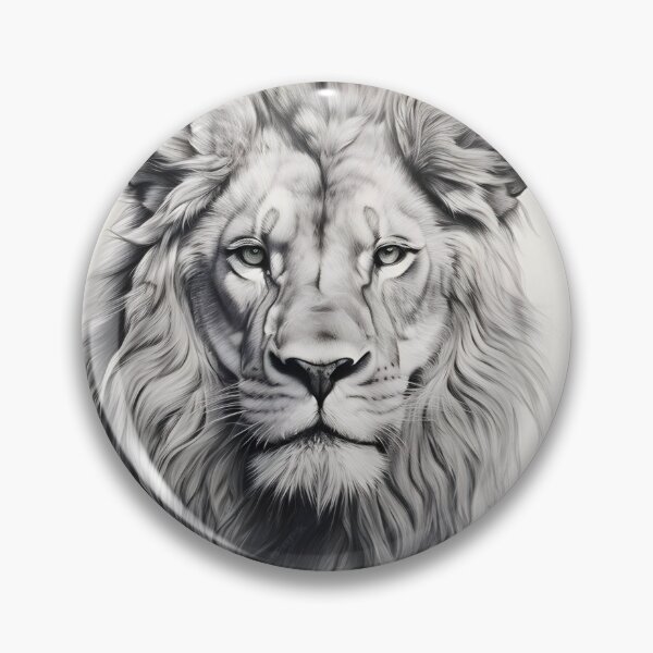 Item preview, Black and white lion pencil drawing designed and sold by Pencil-Art.