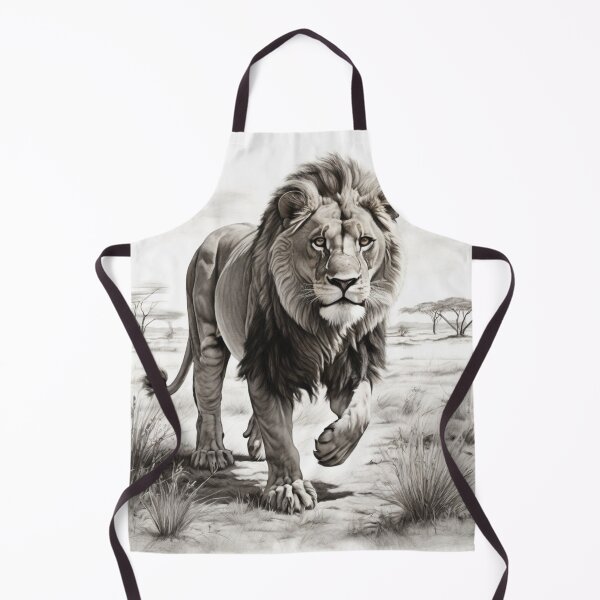 Item preview, Black and white lion pencil drawing designed and sold by Pencil-Art.