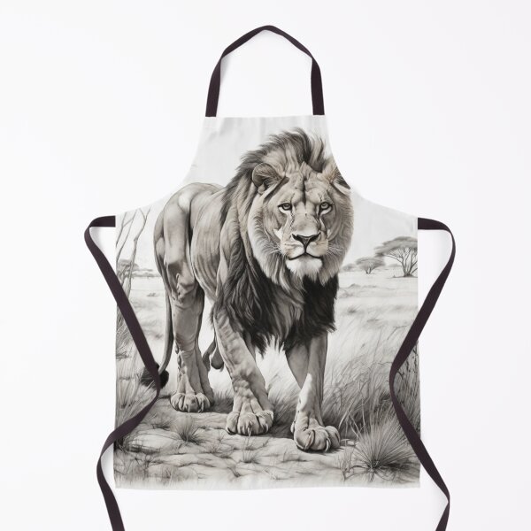 Item preview, Black and white lion pencil drawing designed and sold by Pencil-Art.