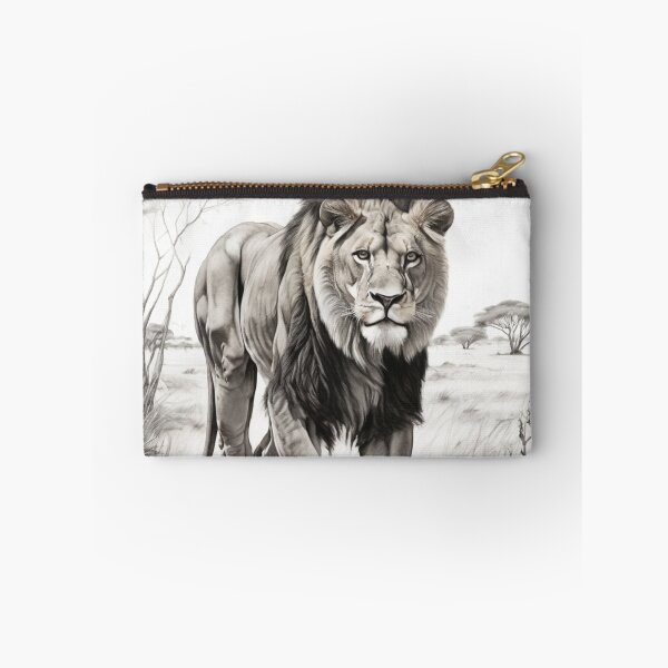 Item preview, Black and white lion pencil drawing designed and sold by Pencil-Art.