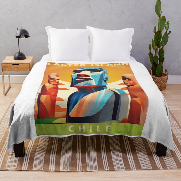 Item preview, Vintage Easter Island travel poster in Bauhaus style – retro minimal art for tourism and culture designed and sold by pod24.