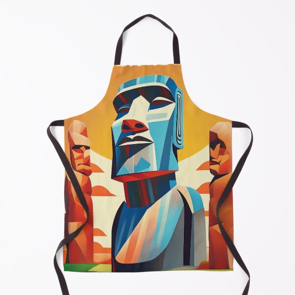 Item preview, Vintage Easter Island travel poster in Bauhaus style – retro minimal art for tourism and culture designed and sold by pod24.