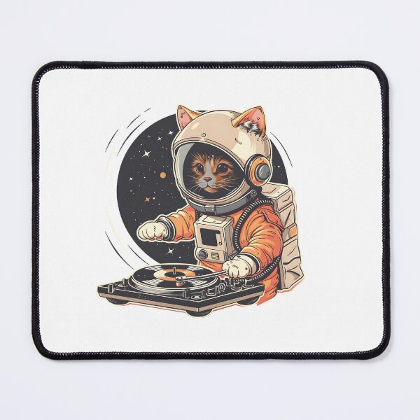 Item preview, Astronaut Cat Turntable Sticker - Perfect Blend of Fun and Art designed and sold by Pix80Studio.