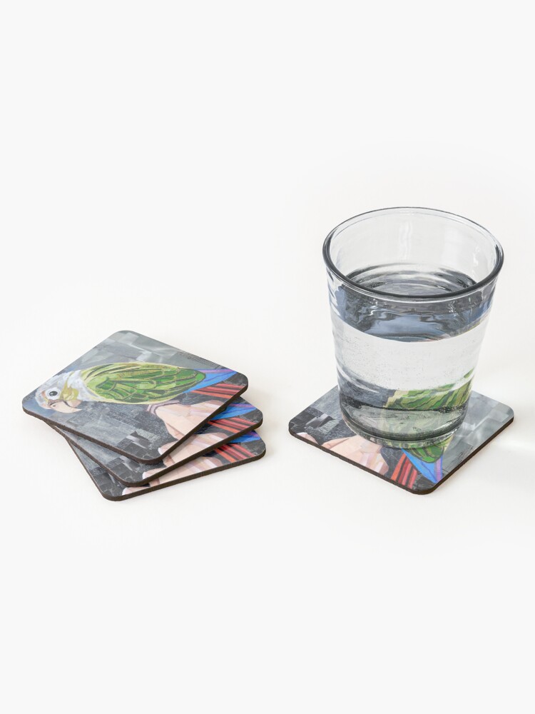 Thumbnail 2 of 5, Coasters (Set of 4), The Colorful Conure designed and sold by megancoyle.