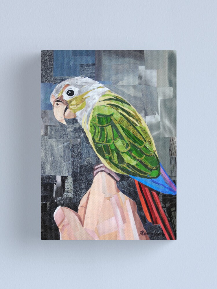 Thumbnail 2 of 3, Canvas Print, The Colorful Conure designed and sold by megancoyle.
