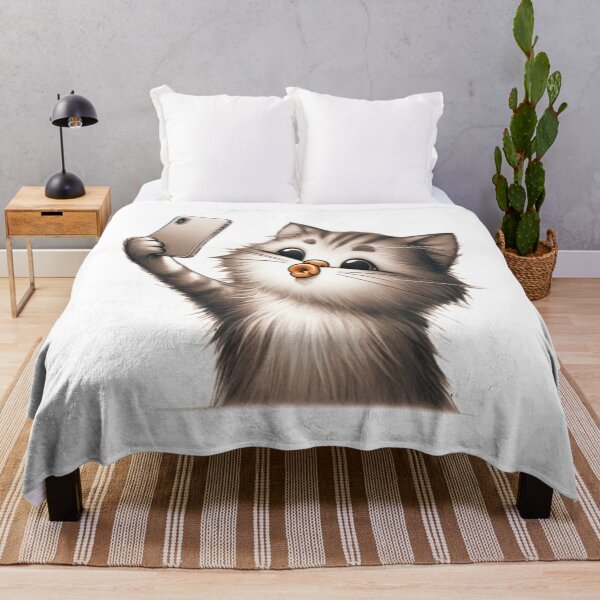 Item preview, Grey Cat taking a selfie designed and sold by Blink Art Studio.