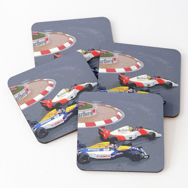 Item preview, Nigel Mansell and Ayrton Senna celebrating their 2nd and 1st places in their 1992 F1 racecars watercolor designed and sold by Rodissimus1984.