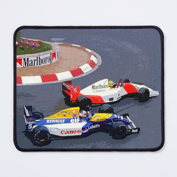 Item preview, Nigel Mansell and Ayrton Senna celebrating their 2nd and 1st places in their 1992 F1 racecars watercolor designed and sold by Rodissimus1984.