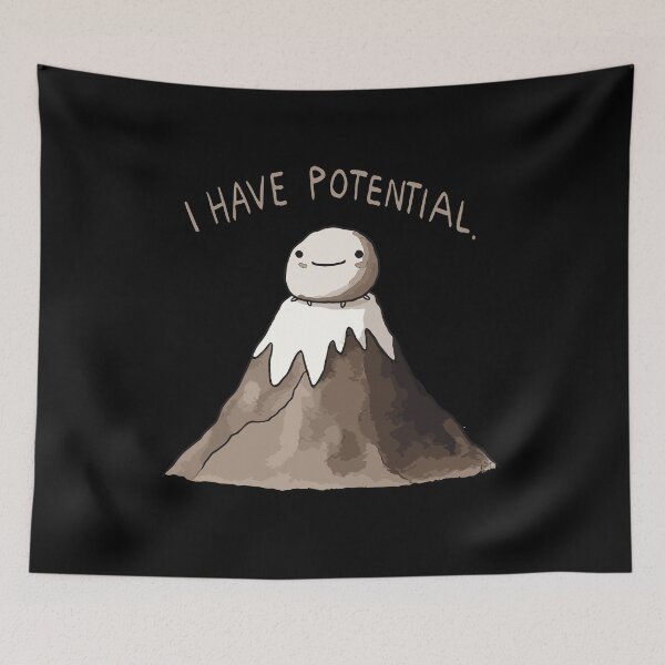 Item preview, I have Potential - Rock on Mountain - Physics Humor - Science Joke designed and sold by DoodleDashShop.