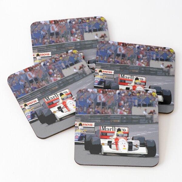Item preview, Nigel Mansell fighting with Ayrton Senna in their 1992 F1 racecars watercolor designed and sold by Rodissimus1984.