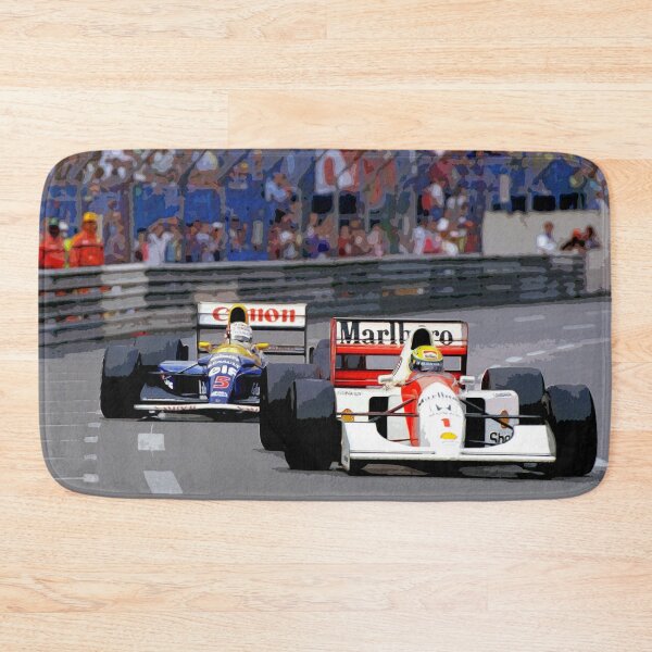 Item preview, Nigel Mansell fighting with Ayrton Senna in their 1992 F1 racecars watercolor designed and sold by Rodissimus1984.