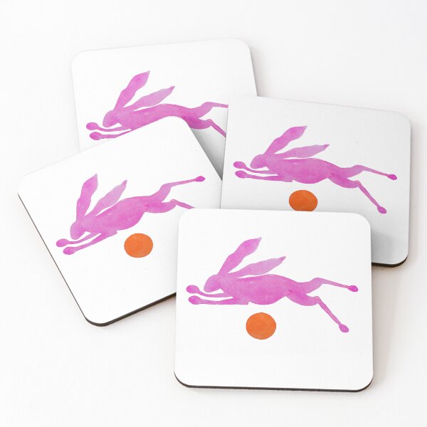 Item preview, Pink Rabbit Jumping Full Moon  designed and sold by KakiDimock.