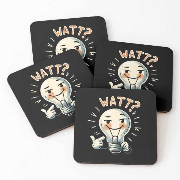 Item preview, Watts? What Light Bulb - Electrician Humor - Play on Words designed and sold by DoodleDashShop.
