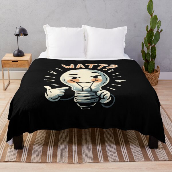 Item preview, Watts? What Light Bulb - Electrician Humor - Play on Words designed and sold by DoodleDashShop.
