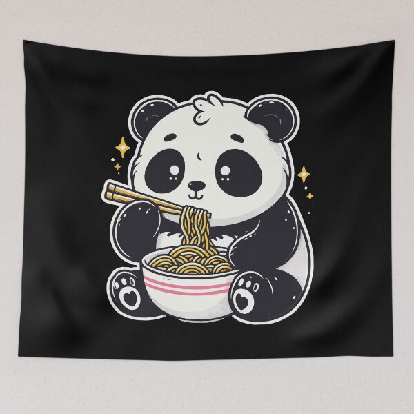 Item preview, Kawaii Panda Eat Ramen designed and sold by Designowner.