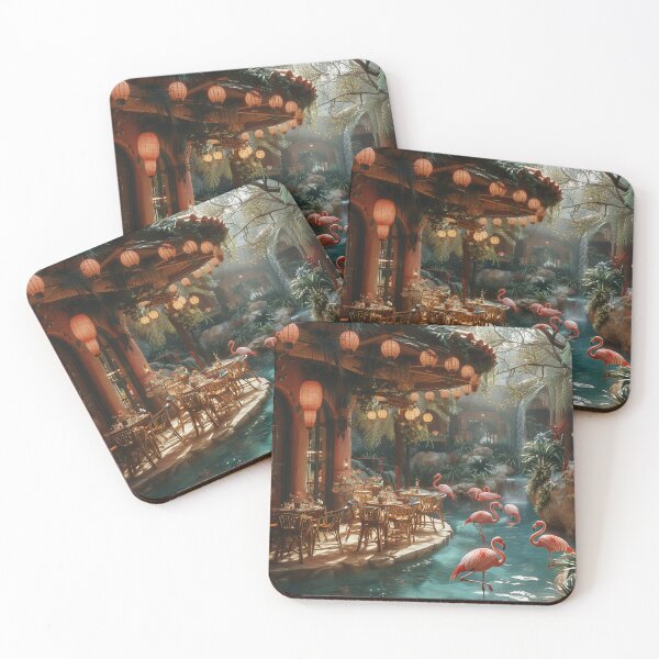Item preview, Oasis Flamingo Cafe designed and sold by aiperfectworld.