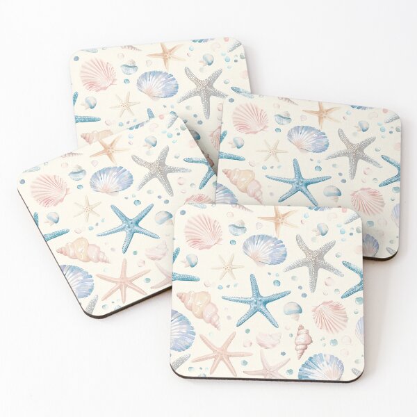 Item preview, Coastal  seashells pattern pastel colors  designed and sold by Inktown.