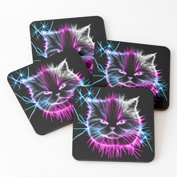 Item preview, Pink and Blue Neon Cat designed and sold by Blink Art Studio.
