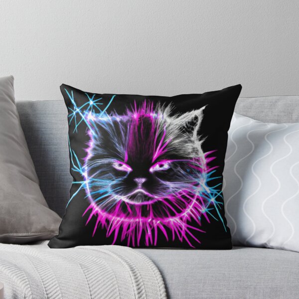 Item preview, Pink and Blue Neon Cat designed and sold by Blink Art Studio.